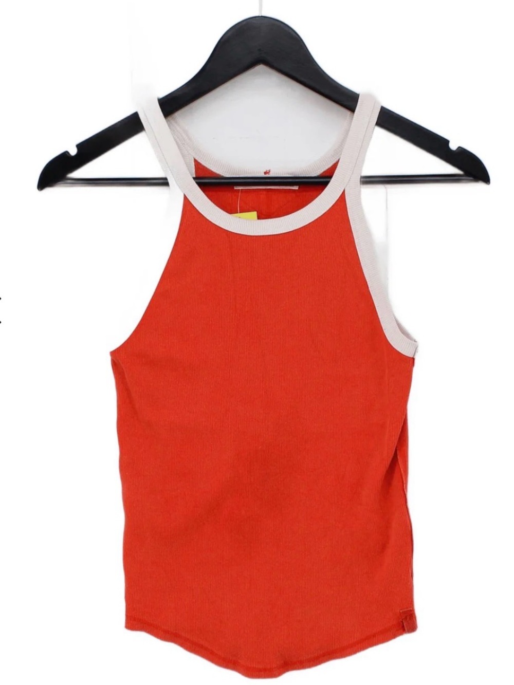 Free People Women’s Orange Tank Top with Contrast Trim
